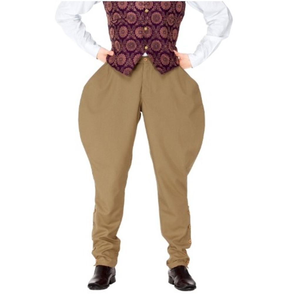 The Pirate Dressing Breeches Jodhpurs Renaissance Cosplay XL Khaki Tan Buckle